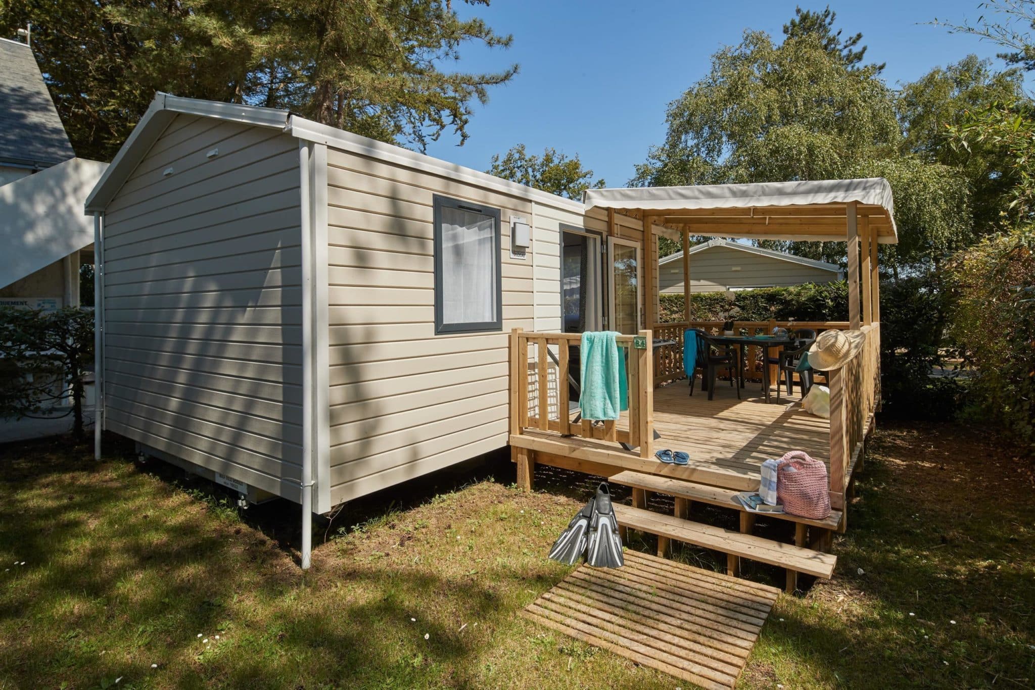 Location mobil-home 1 chambre pour 2/4 personnes au camping Au Soir d'Été à Mesquer en Loire-Atlantique
