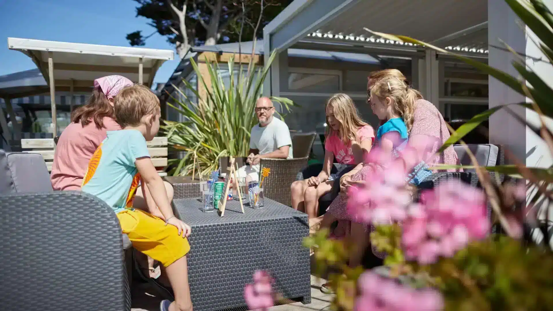 Terrasse du restaurant du Camping Au Soir d'été à Mesquer