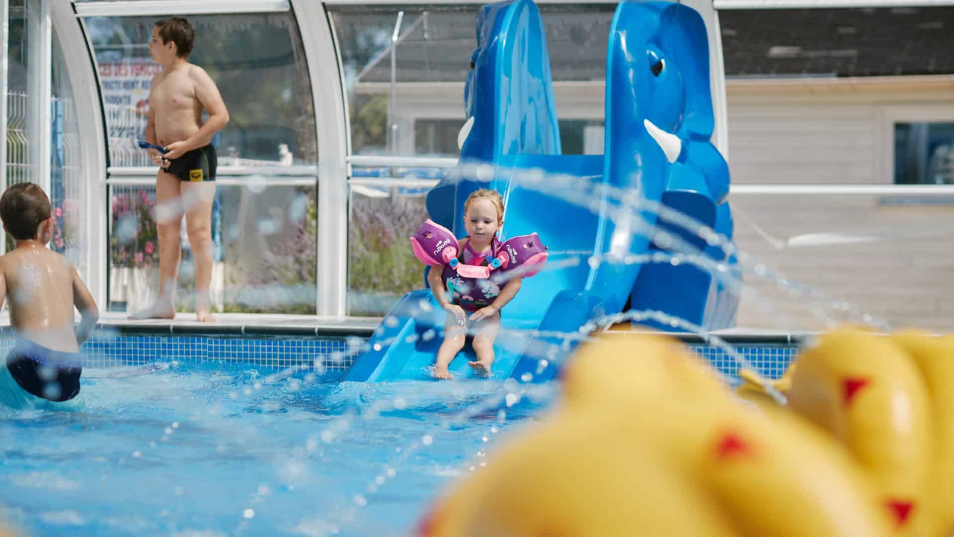 Aquatic area with paddling pool for children