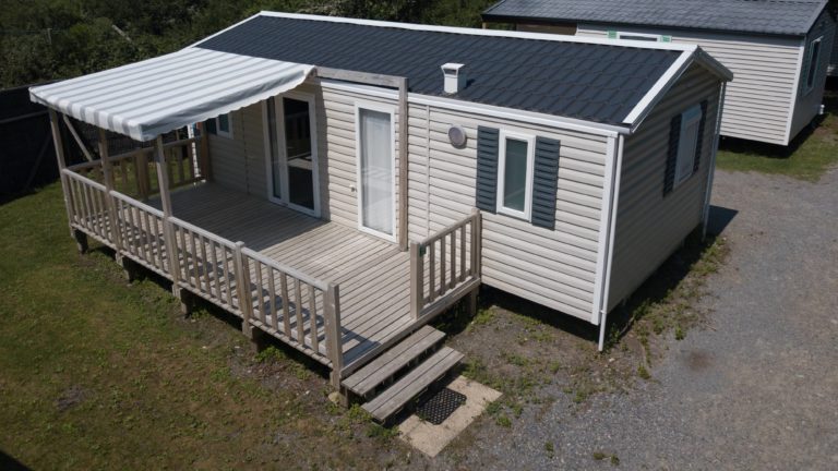 Vue aérienne du mobil-home Rideau à vendre à Mesquer-Quimiac