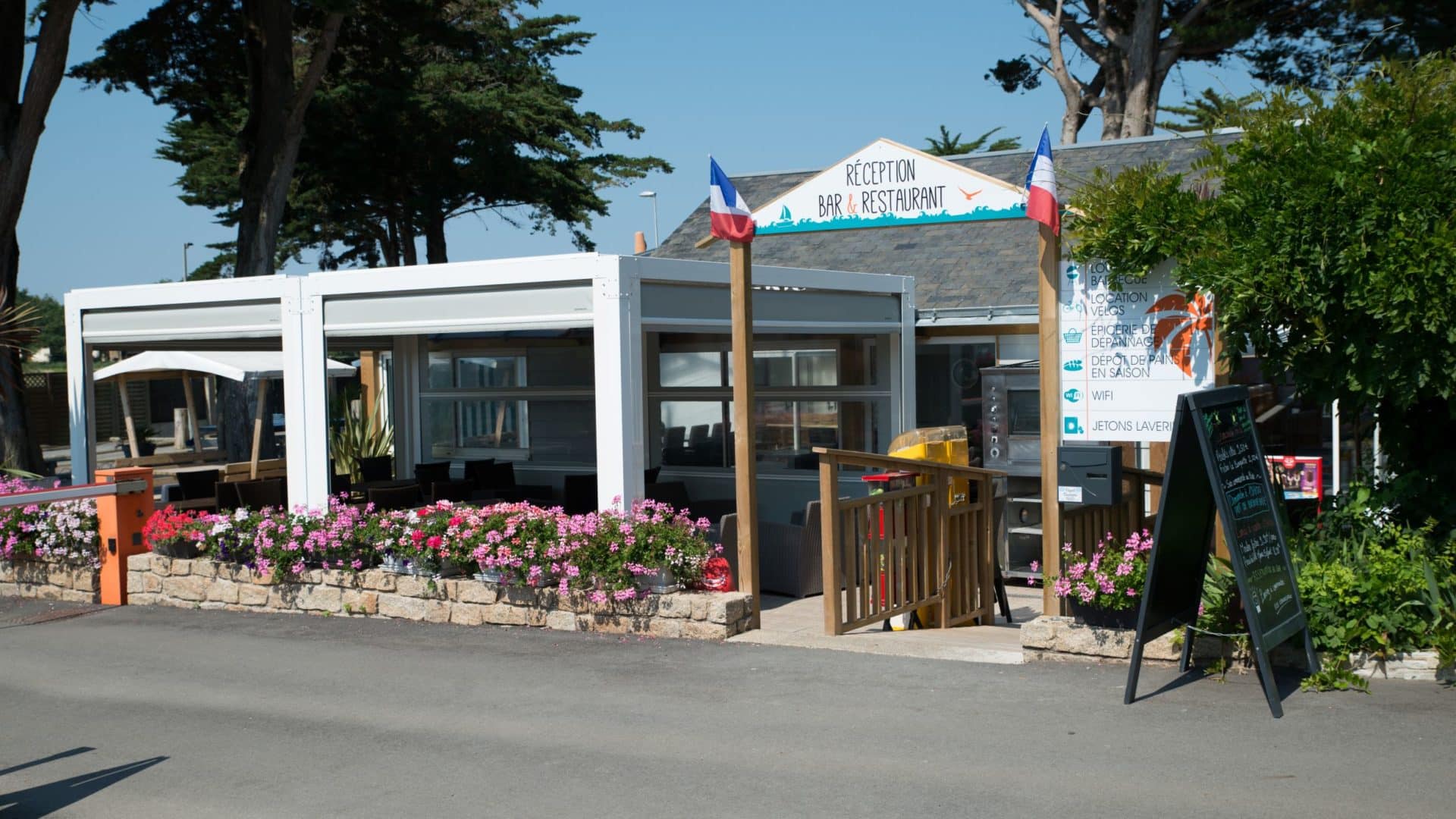 Entrée du restaurant du Camping Au Soir d'été à Mesquer