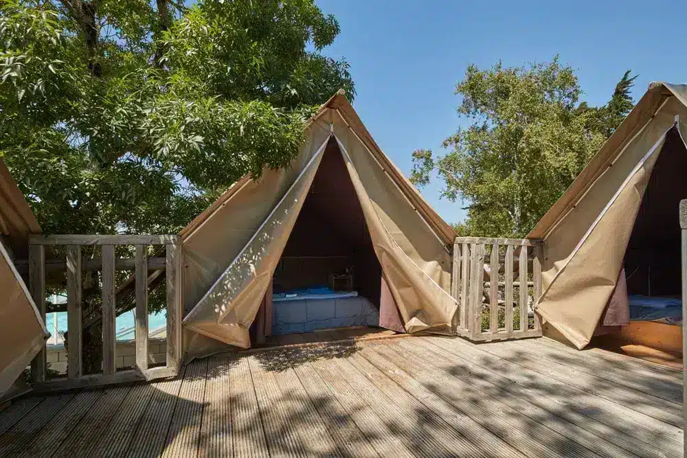 Ecolodge tent op Camping Au Soir d'Ã‰tÃ©