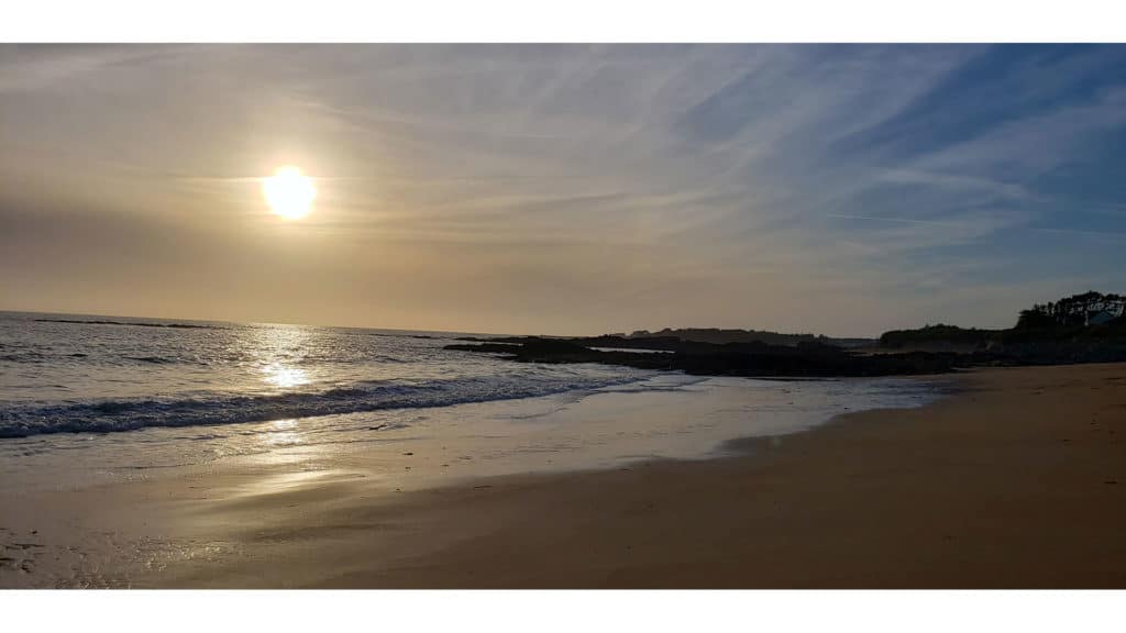 Coucher de soleil sur la plage de La Turballe