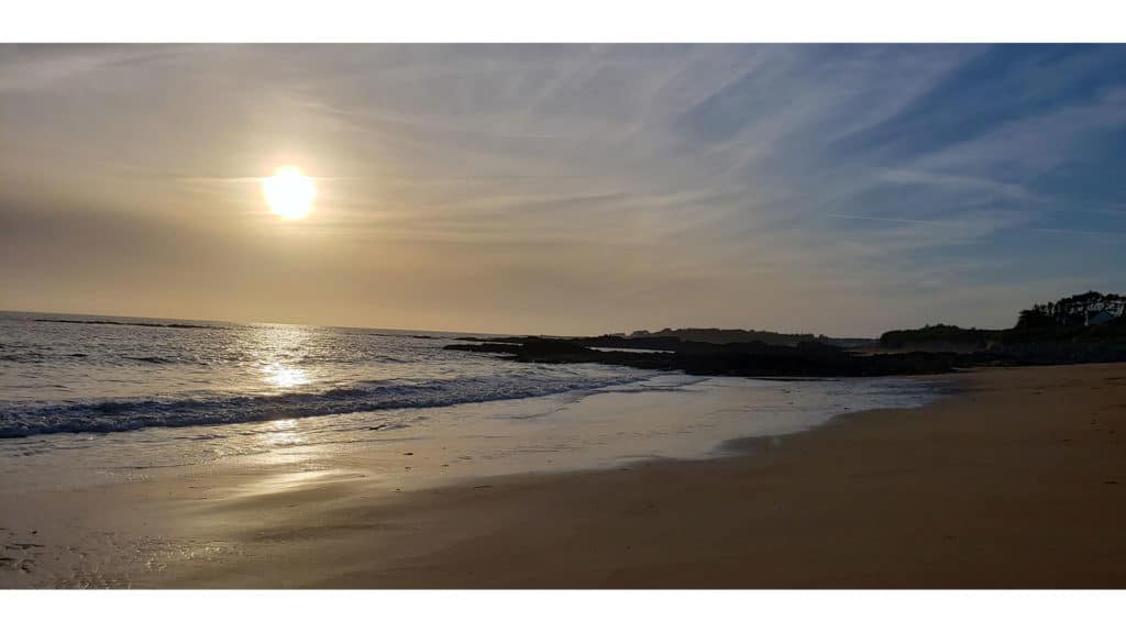 Zonsondergang op het strand van La Turballe